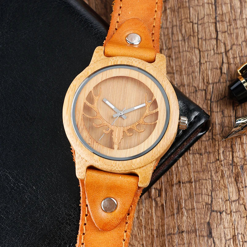 Уникальные деревянные часы в стиле стимпанк мужские наручные с изображением