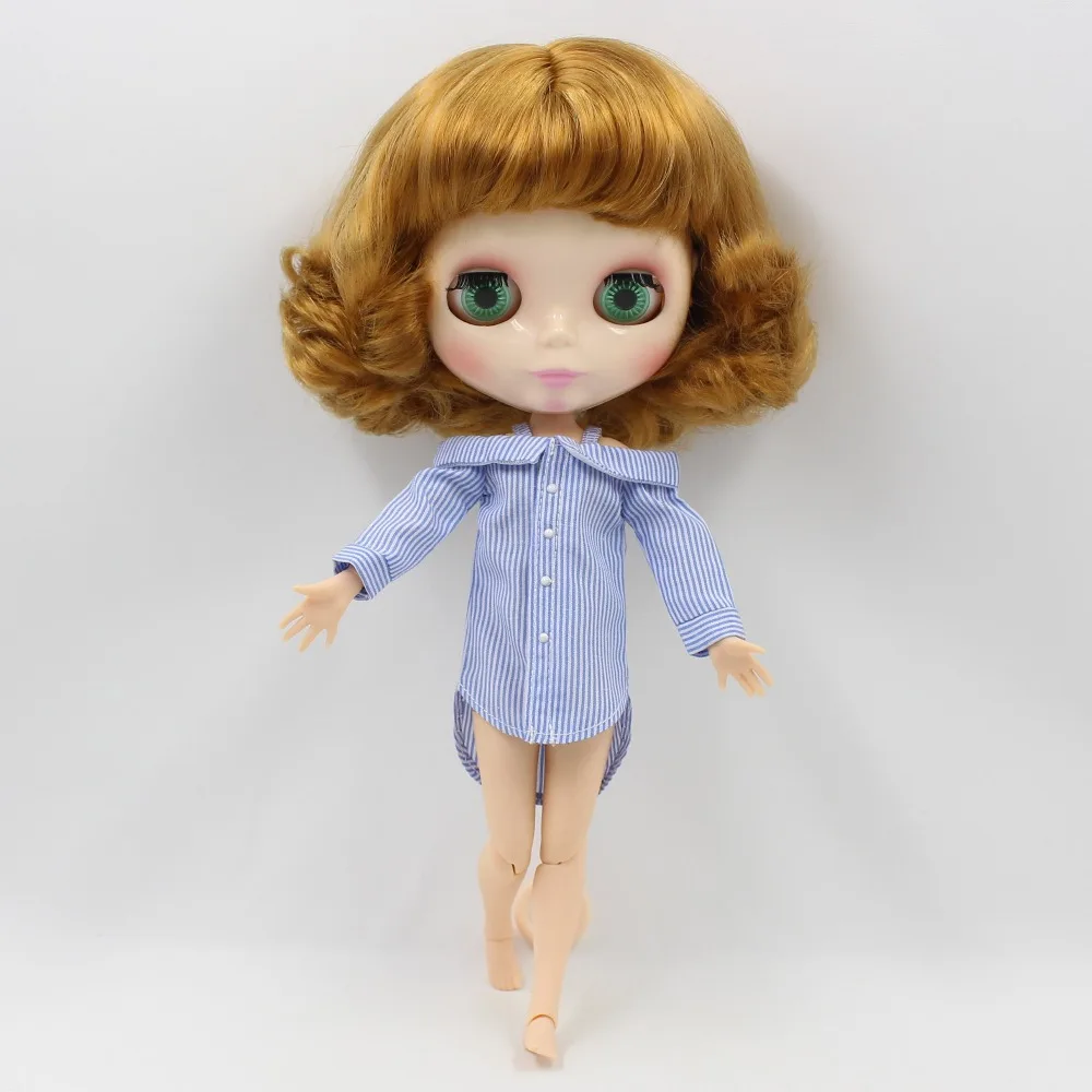 Ледяная кукла DBS Blyth золотые волосы с челкой/бахромой Подарочная игрушка для тела