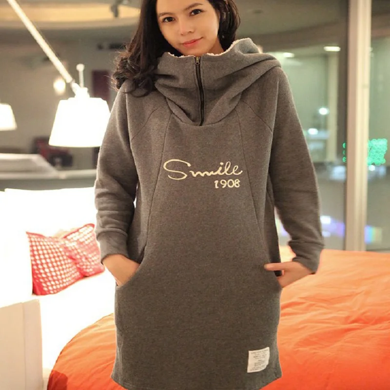 Новая осенняя и зимняя верхняя одежда для беременных женская толстое Свободное