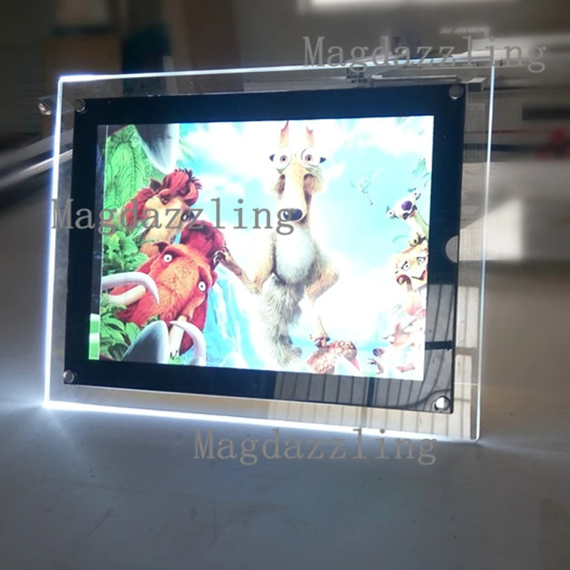 Высокая яркость A4 акриловая рамка со светодиодной осветительный