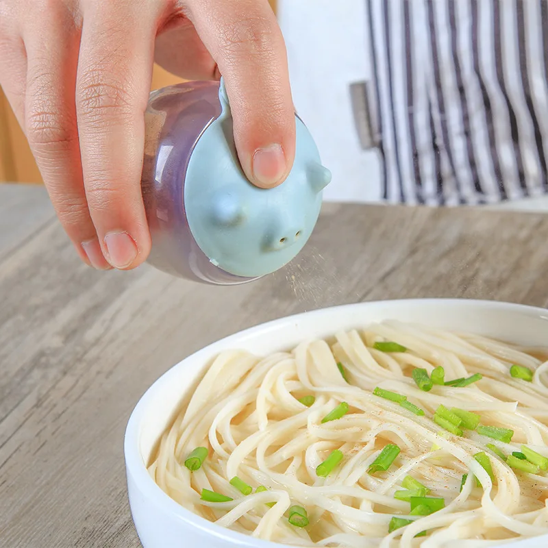 1 шт. кухонная прозрачная приправа милая мультяшная свинка форма соль перец банки