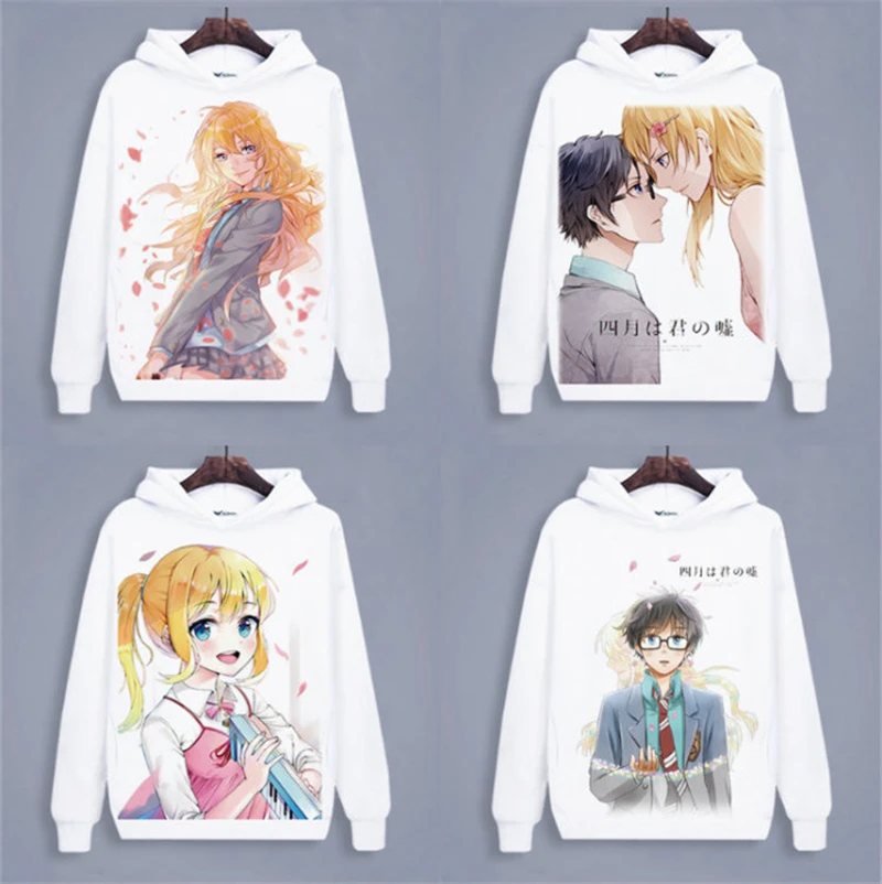Аниме Your Lie в апреле маязоно Каори Косплей принт с длинными рукавами Топ рубашка