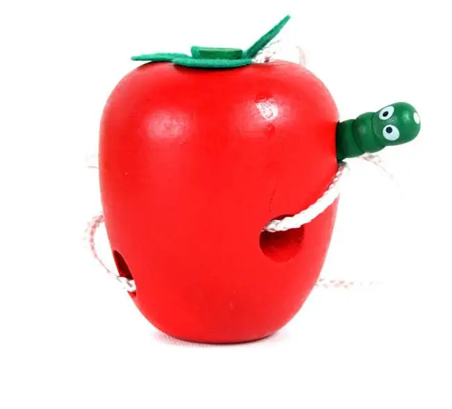Детские деревянной резьбы гусеницы съесть Apple Паззлы Игрушечные лошадки веселые