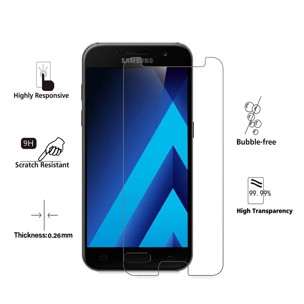 Защитное стекло для Samsung A5 2017 Galaxy защита экрана Оригинальная защитная пленка 2.5D 9H