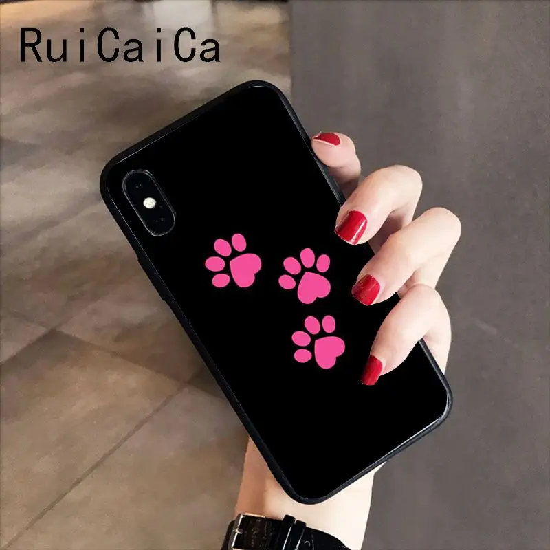 RuiCaiCa отпечаток лапы собаки клиент высокого качества чехол для телефона iPhone 8 7 6S 6Plus X XS MAX 5 5S SE XR 10 Чехол