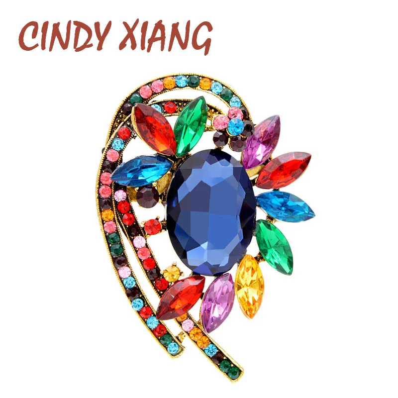 Винтажная женская брошь в виде бутоньерки CINDY XIANG необычное украшение с
