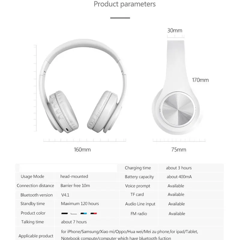Новые беспроводные наушники с басами стереогарнитура микрофоном Поддержка