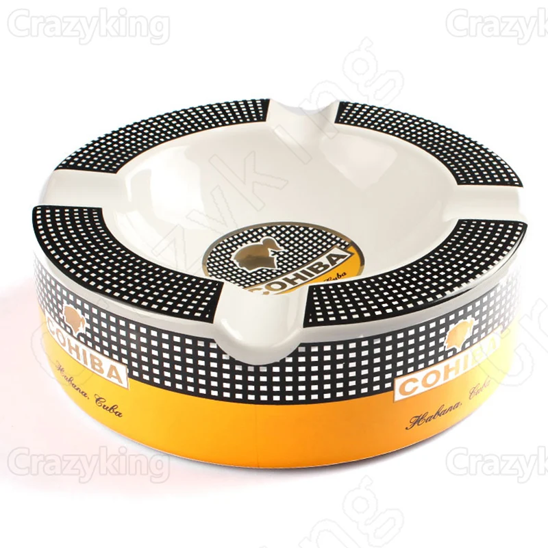 COHIBA Classic Керамика круглый 4 P сигар пепельница|cigar ashtray|round ashtrayceramic cigar ashtray |