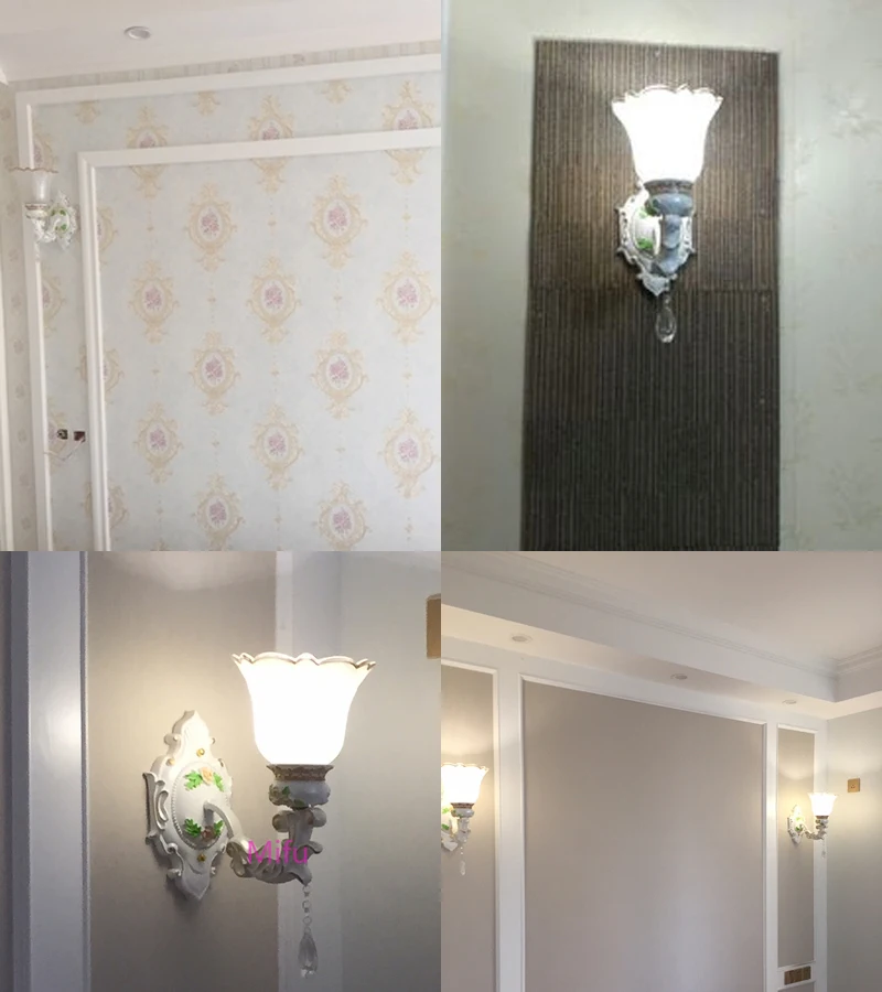 Европейские ретро настенные лампы для спальни, ванной комнаты, зеркальный светильник, простой прикроватный Хрустальный настенный светильник s, гостиная, коридор, лестничный светильник ing