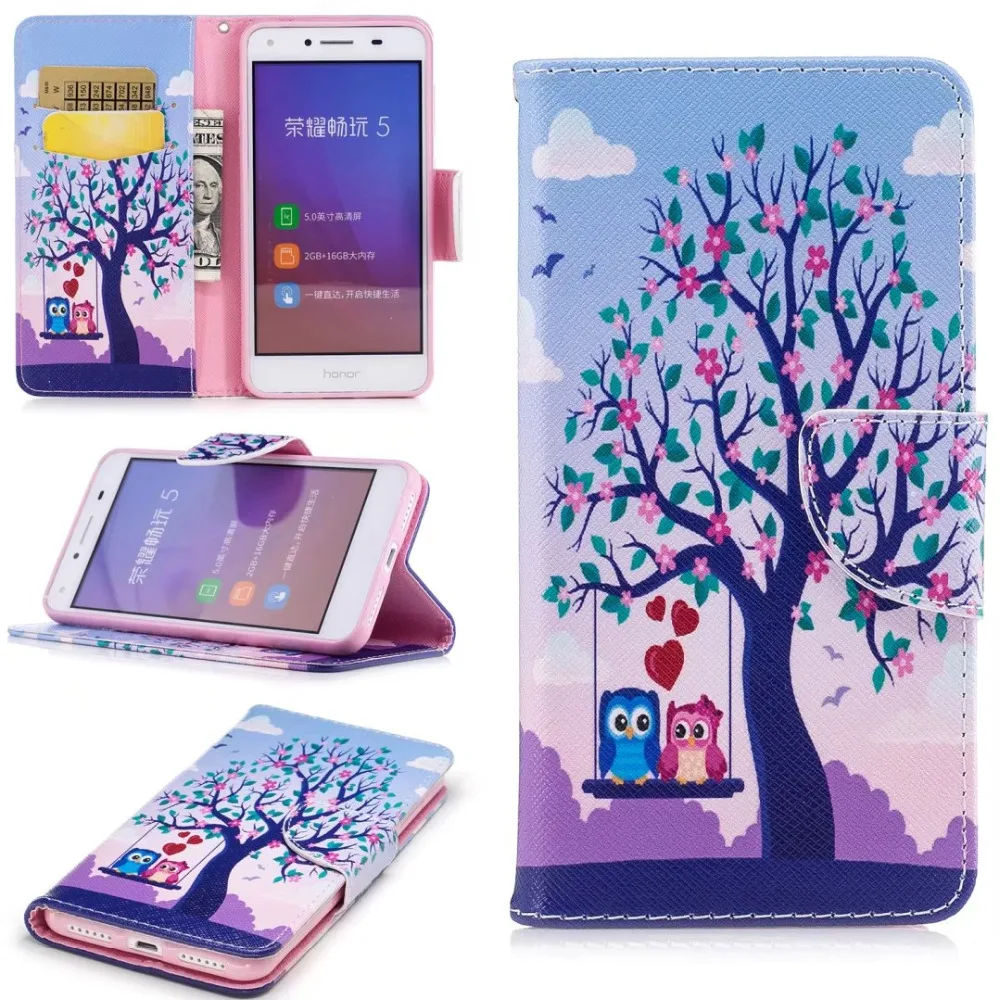 Кожаный чехол для Huawei Y5II Y5 II 2/Y6 компактный Honor 5A LYO L21 кошелек с отделением карт