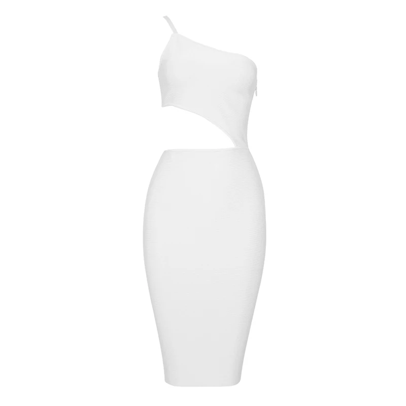 Midi Женщины Повязки Партии Летние Платья Мода Одно Плечо Sexy Талия Cut Out Рукавов Bodycon