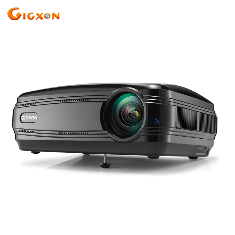 black Gigxon G58 Full HD 3200 люменов маленький офис совет бизнес встречи использования 1080P ЖК светодиодный проектор домашний кинотеатр проектор - Цвет: black