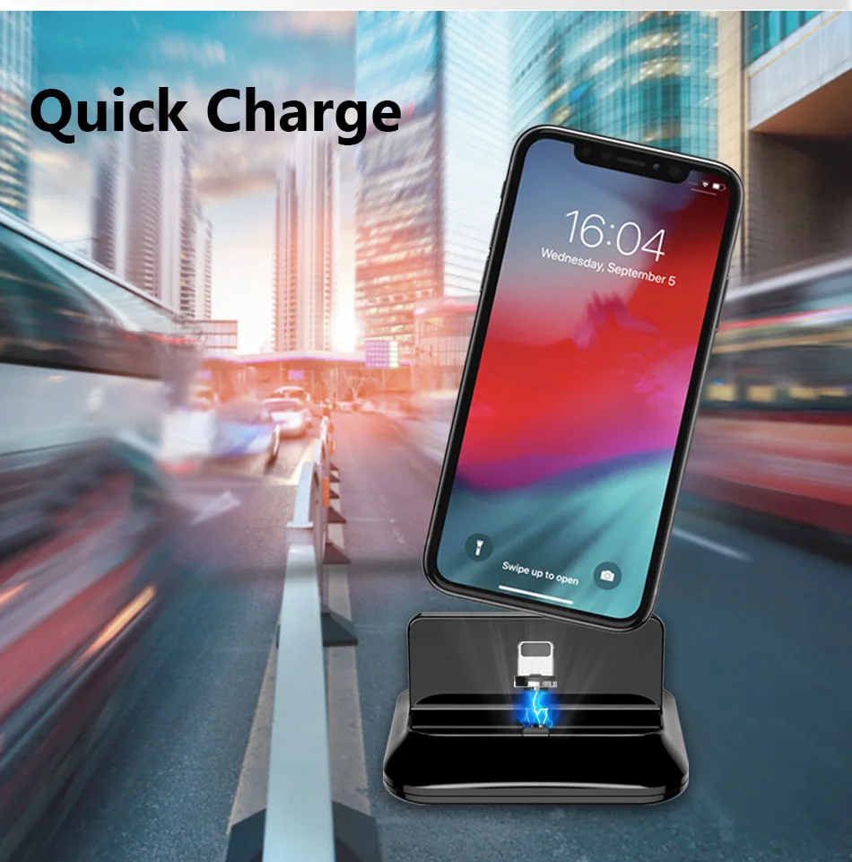 ACCEZZ быстрая Магнитная зарядная док-станция Micro USB 8 Pin type-C для iphone 8 X Plus XS для samsung Xiaomi huawei Магнитная зарядная подставка