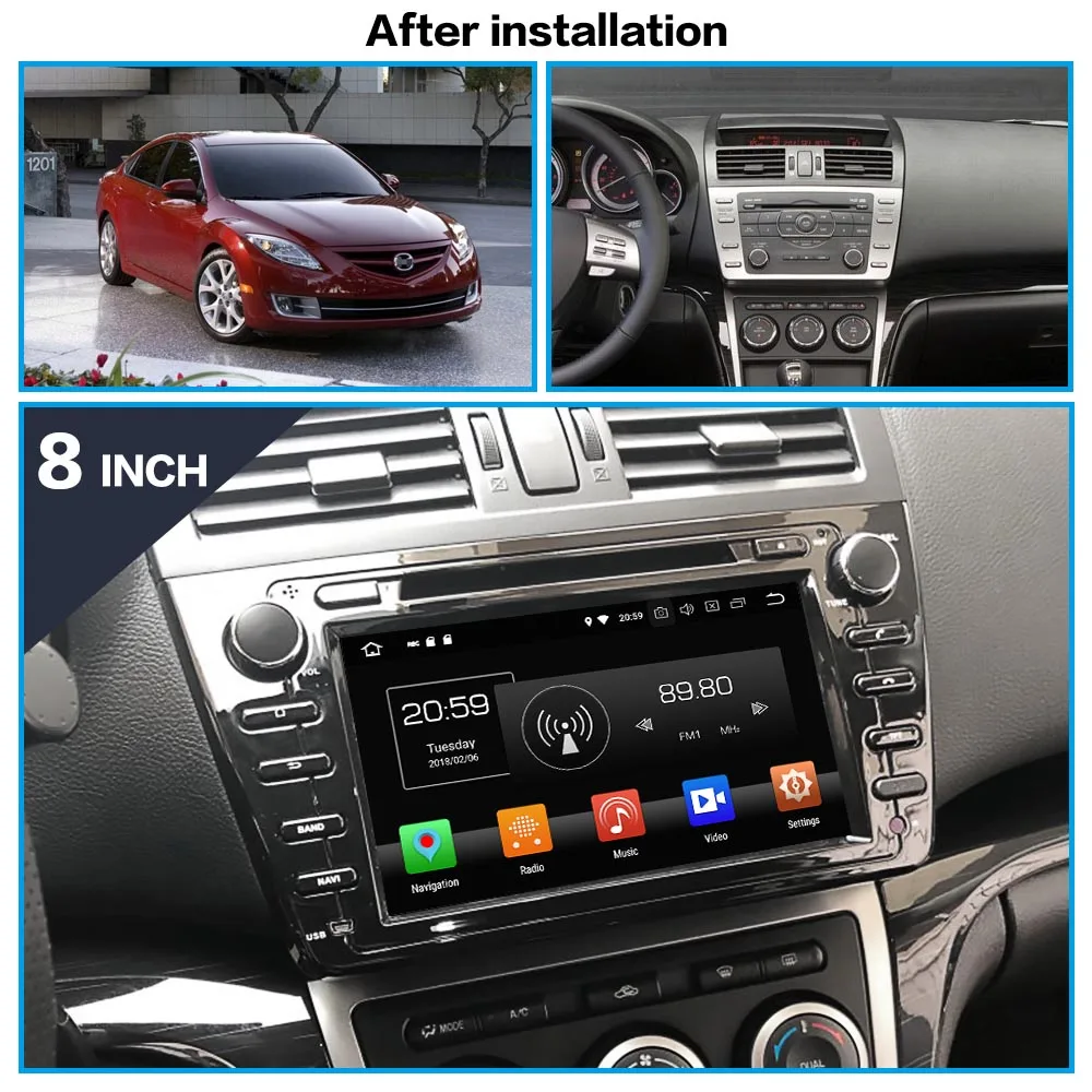 Android 9 4+ 64GB с DSP dvd-плеер автомобиля gps-навигация, радио, стерео для Mazda 6 Atenza 2008-2012 HD Satnav мультимедиа CD радио