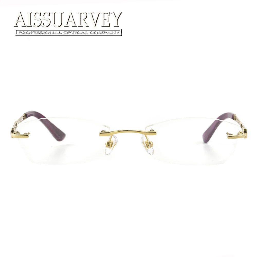 Rimless оправы для очков женщин титанового сплава Гибкая открытые модные брендовые