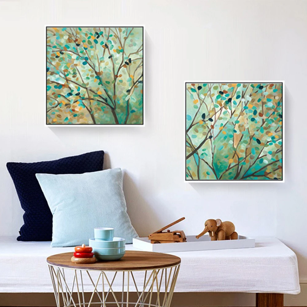 Canvas Painting 3 Piece Nature Print Poster Modern Abstract Wall Trees Landscape Pictures | Дом и сад