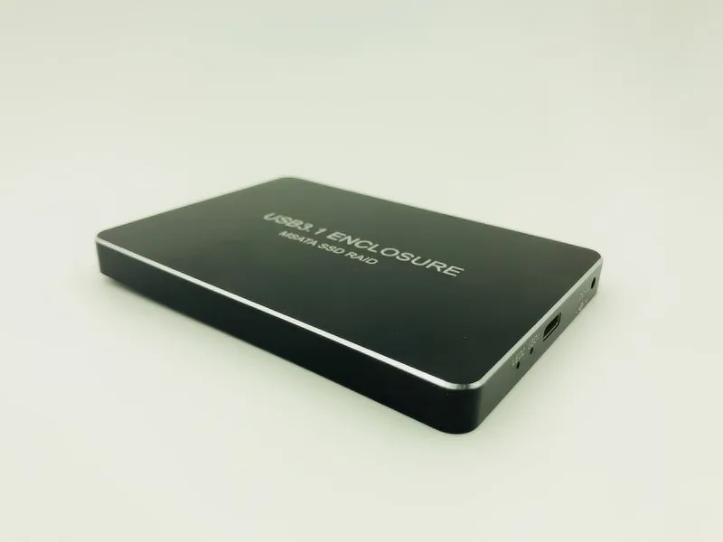 USB3.1 Type-C SSD Enclosure USB-C to Dual 2Port MSATA SSD Raid 0 1 PM Mobile Hard Disk Box Shell HDD Enclosure Adapter 3030 3050