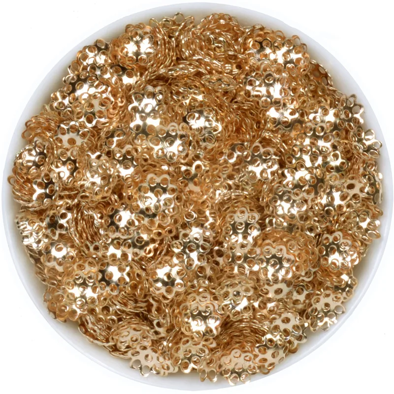 Approx 300pcs(6~16mm) Gold Silver Color Alloy Beads Caps End Cord Tassel Charms For jewelry Making DIY Accessories | Украшения и