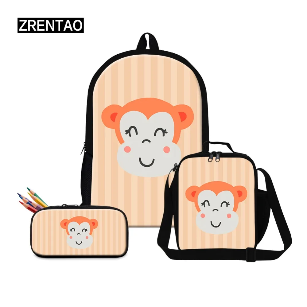 

ZRENTAO/комплект из 3 предметов; рюкзак с мультяшным карандашом; сумка-холодильник с изображением животных; сумки для маленьких мальчиков и дев...