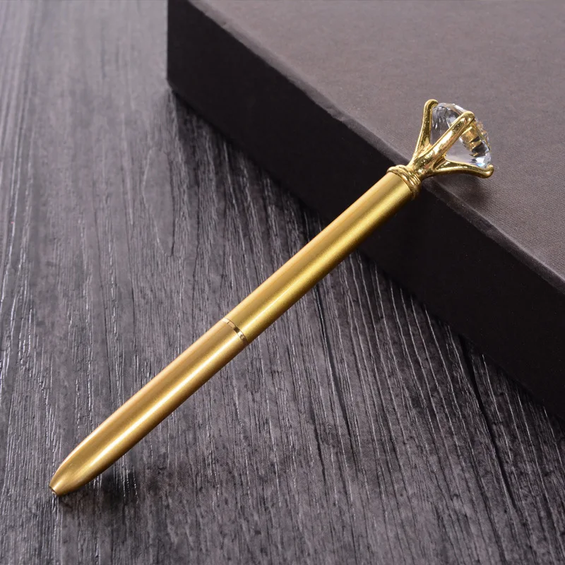 Creative Crystal Ballpoint Pen Big Gem Metal With Large Diamond Magical Fashion School Office Supplies Christmas Gift | Канцтовары для