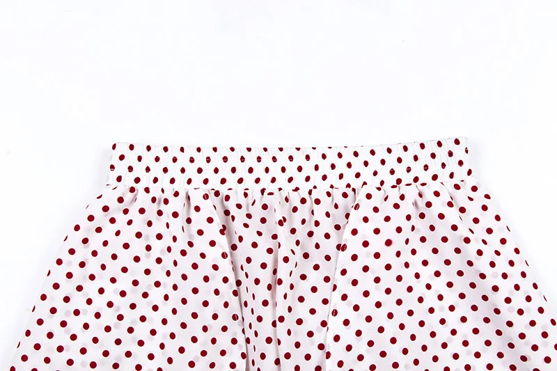 Сексуальный женский комплект 2 шт. в горошек 2019 летний укороченный топ Юбки