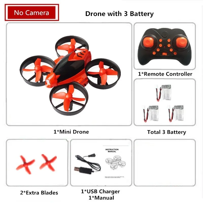 Мини-Дрон с 0.3MP Wi-Fi Камера RC вертолет 6-осевой гироскоп 2,4 ГГц Безголовый режим Высокий режим ожидания Квадрокоптер VS H36 E010 игрушки - Цвет: B1