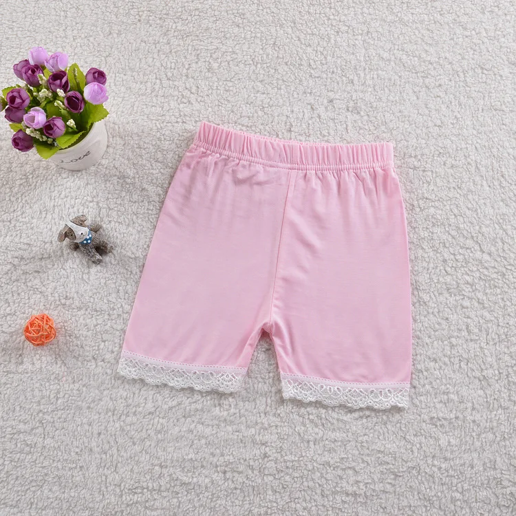 lace pink Летние Шорты для девочек, хлопковые трусы для девочек, кружевное детское нижнее белье, безопасные детские трусики, подростковые трусы детское белье - Цвет: lace pink