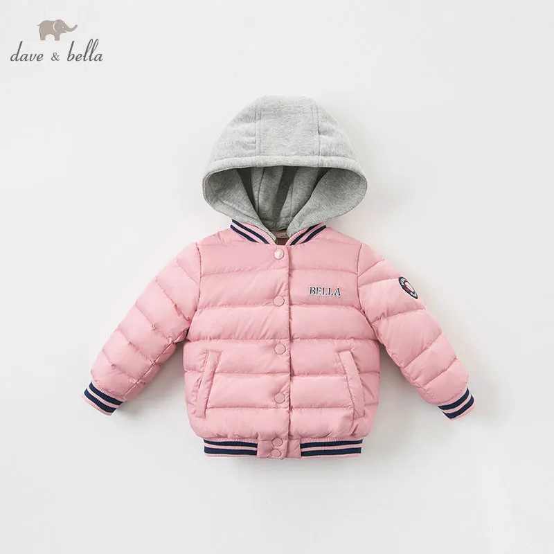 DBM9205 dave bella/пуховик для маленьких девочек детская верхняя одежда из белого