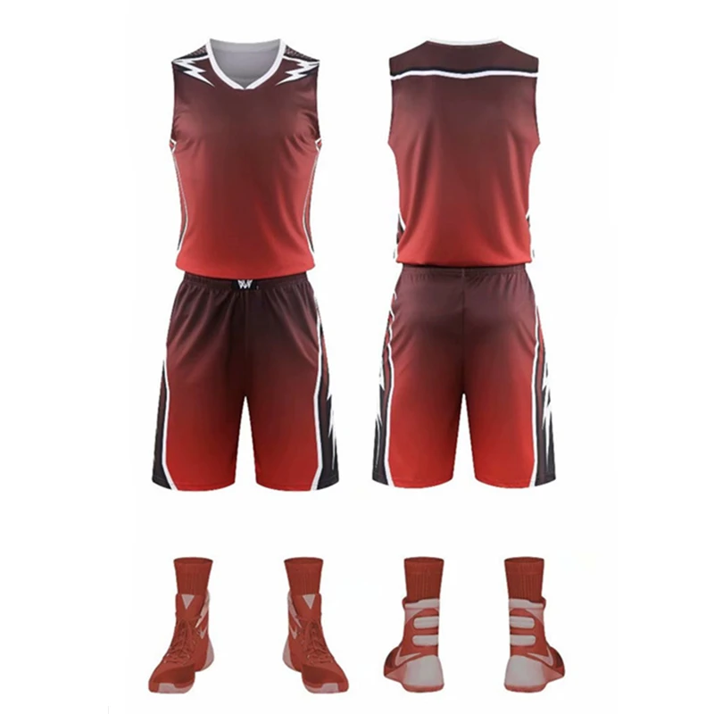 

Высококачественные мужские тренировочные трикотажные комплекты для баскетбола, пустые спортивные костюмы для колледжа, дышащие баскетбол...