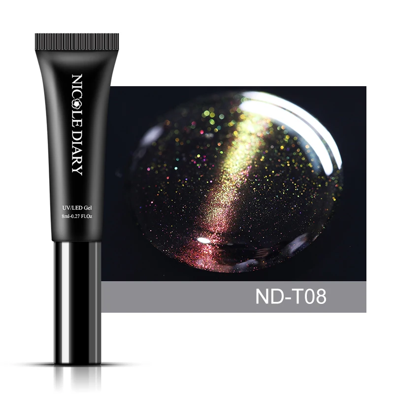 ND-T08 NICOLE DIARY 8 мл 5D Магнитный Фэнтези УФ Гель-лак для ногтей с эффектом «кошачий глаз» Лак Блеск Блестящий долговечный замачиваемый лак для ногтей - Цвет: ND-T08