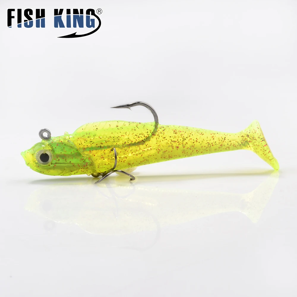 Рыбы король 1 шт. для рыбалки мягкие блесны на удочку lead jig Head с Тройной крюк воблер