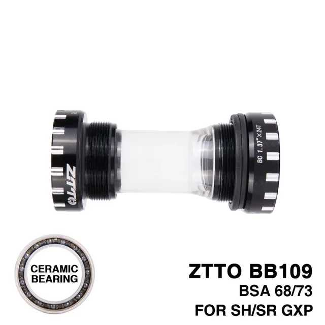 CERAMIC BB109 Black ZTTO керамический подшипник BB109 нижние кронштейны для BSA68 ISO 73 BSC BSA MTB дорожный велосипед 24 мм 22 мм GX m8000 нижние кронштейны DA r8000 - Цвет: CERAMIC BB109 Black