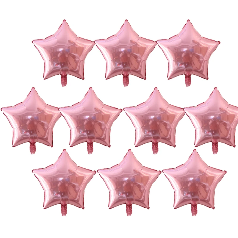 pink 18 дюймов 10 шт детский душ воздушный шар из фольги для вечеринок розовый и синий сердце в форме сердца гелиевые воздушные шары Свадьба День Рождения украшения воздушные шары - Цвет: pink