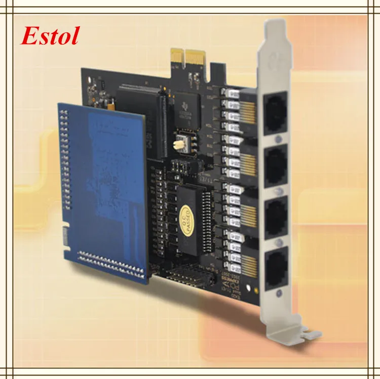 Новый 4 порта E1/T1/J1 карта Asterisk с аппаратным эхо модуль компенсации PCI Express interfac ISDN PRI