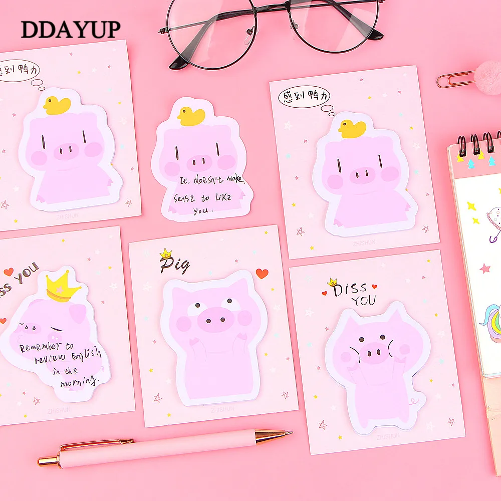 Блокнот для заметок с рисунком милой свиньи мини блокнот для заметок N Times Sticky Notes School Supply наклейка-закладка