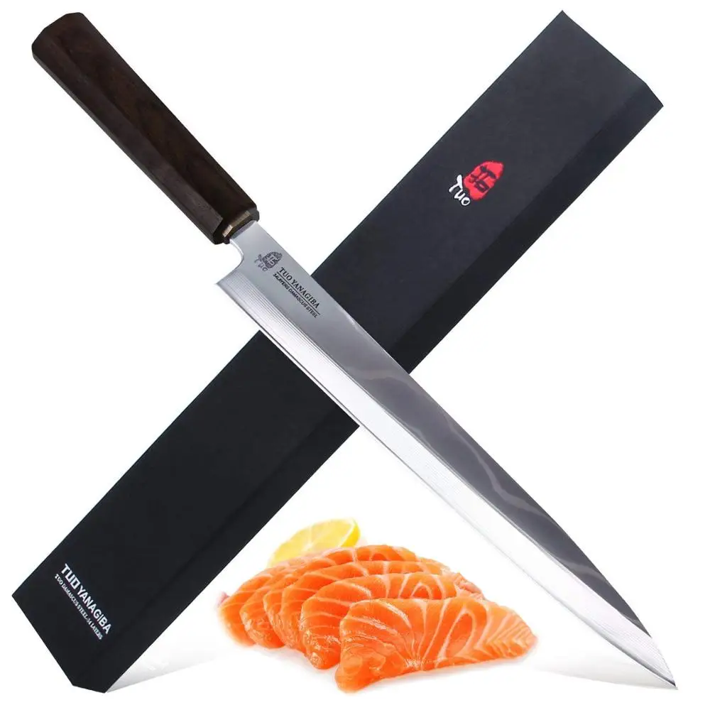 TUO Yanagiba Янагиба Нож Суши Японский VG10 дамаская сталь 8.25 &quot Сашими Ebony рукоятка