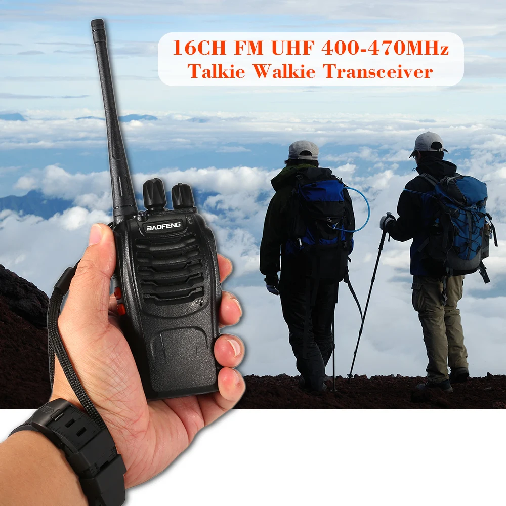 BaoFeng 2 шт 16CH FM UHF 400-470MHz Talkie Walkie transiver 2-way радио портативный ручной переговорный фонарик