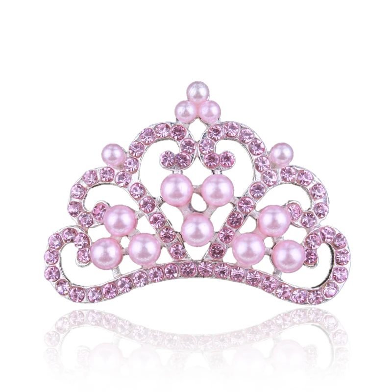 5 шт. розовый жемчуг пришивной Crown Металл горный хрусталь кнопки сплава свадебный