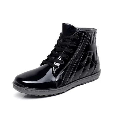 

Charming Pvc Waterproof Rain Boots Waterproof Flat With Shoes Male Men Rain Water Rubber Ankle Boots Buckle Botas 25-27cm Foot