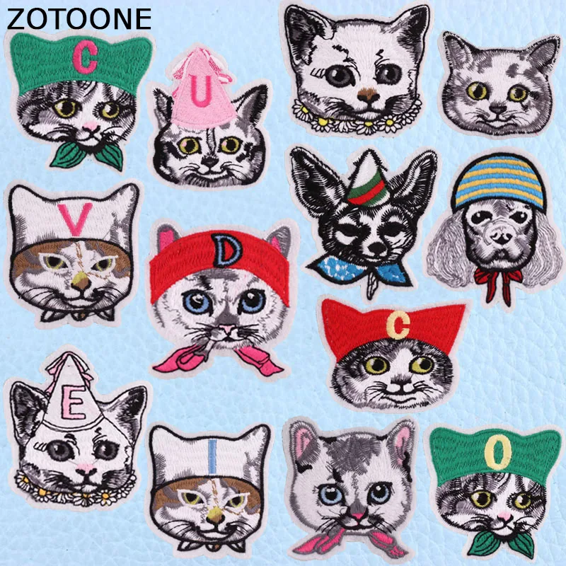Нашивки ZOTOONE для одежды с рисунком кота вышивкой | Дом и сад