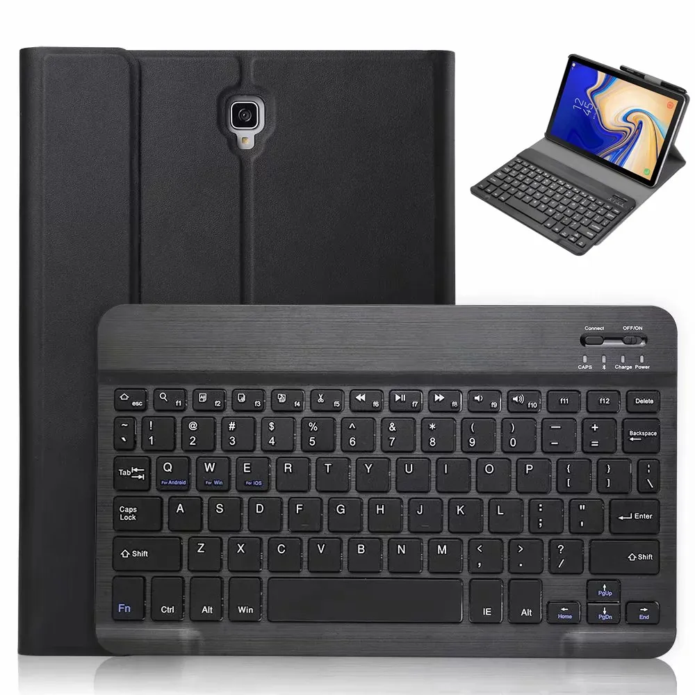 6-в-1 Для samsung Galaxy Tab A 10,5 дюймов SM-T590 SM-T595-Printed Smart Cover чехол+ Bluetooth клавиатура+ сумка+ стилус+ Защитная пленка на экран+ влажные салфетки - Цвет: DETACHABLE KEYBOARD