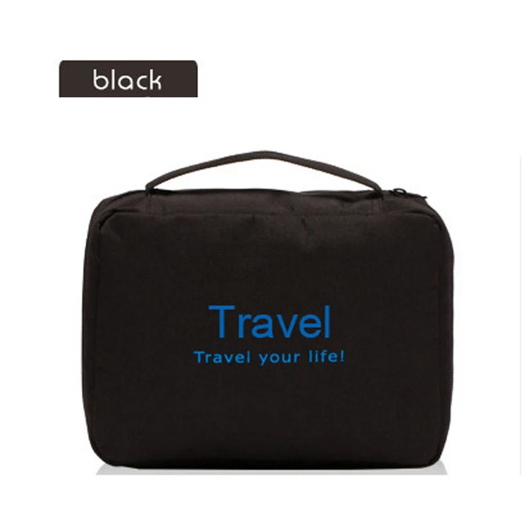 Black Cosmetic bag Косметичка для макияжа для мужчин и женщин, водонепроницаемый портативный чехол с буквенным принтом, органайзер для макияжа, наборы для туалетных принадлежностей, сумка для хранения, для путешествий - Цвет: Black Cosmetic bag
