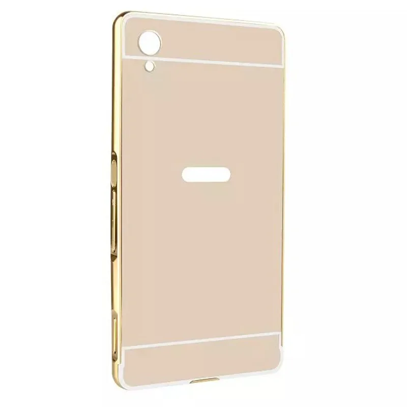 

For Sony M4 Aqua Case Plating Metal Frame with Mirror Back Cover Hard Case for Sony Xperia M4 Aqua E2303 E2333 E2353 Dual E2312
