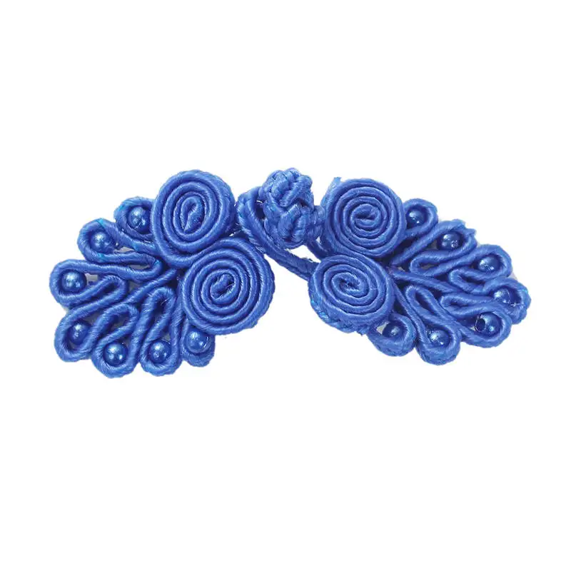 

DoreenBeads 1 Pair Chinese Frog Buttons Flower With Beads Closure Chinese Knot Buttons Cheongsam Tang Suit 2.2*3.5cm 7Styles