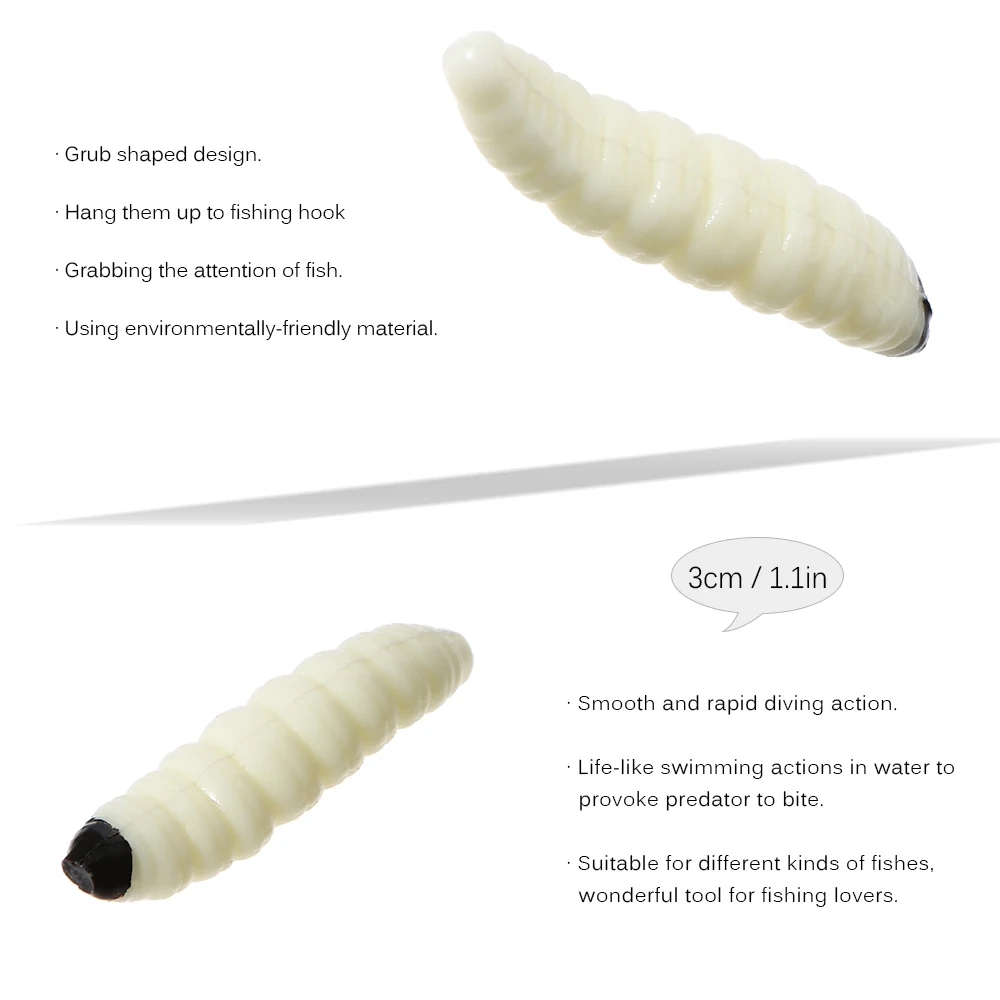 20 шт./лот рыболовная приманка Maggot Grub 3 см мягкие приманки рыболовные пластиковые