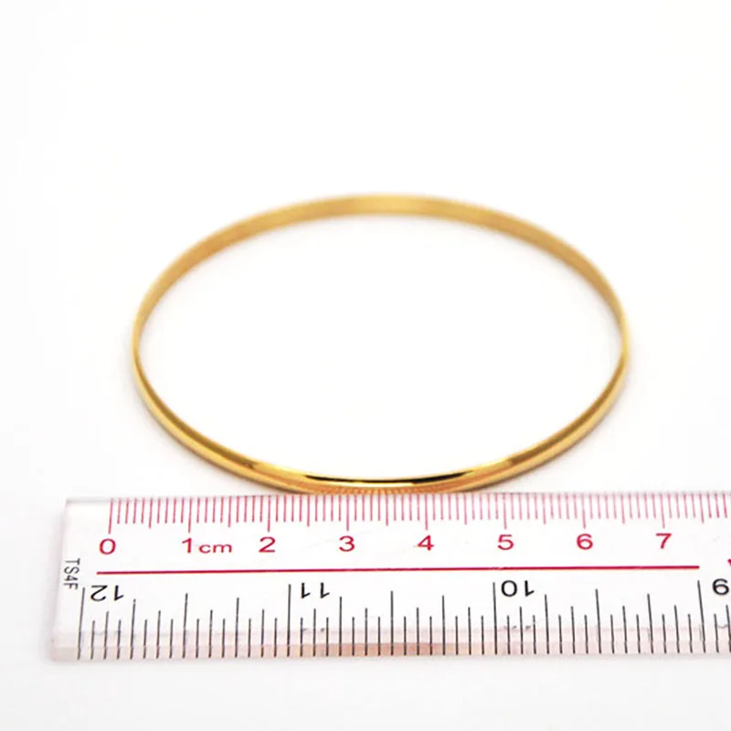 Классический круглый золотой один круг браслет простой стиль закрытый тонкий