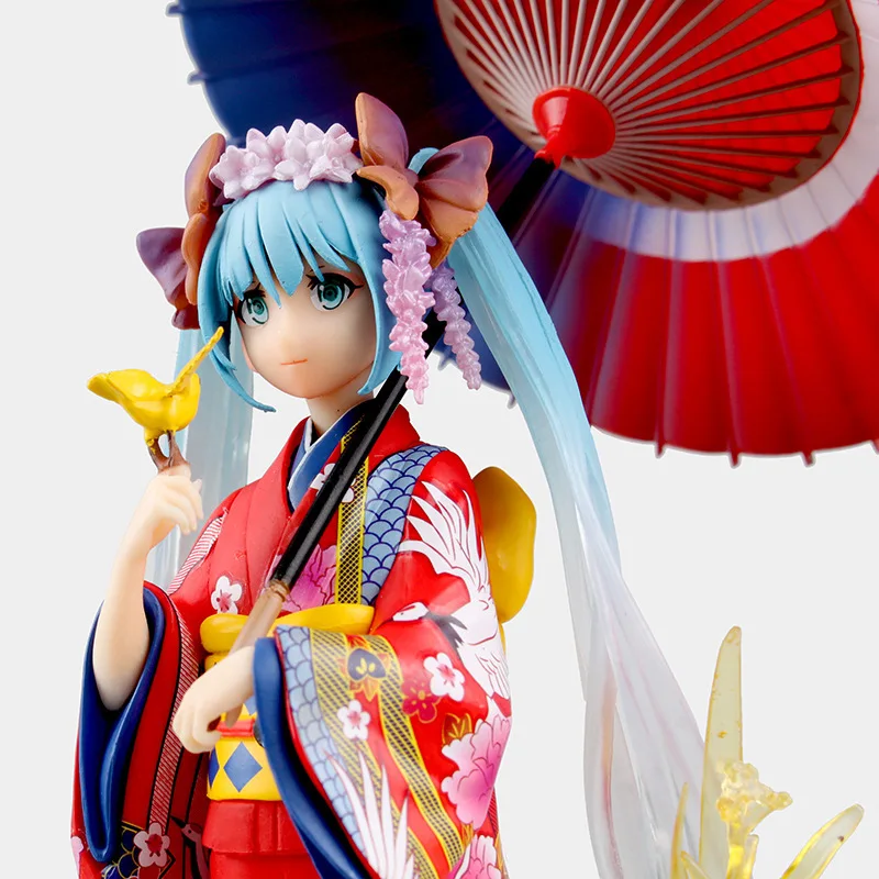 Аниме Рисунок 20 см Hatsune Miku кимоно косплей 1/8 Масштаб Окрашенные ПВХ фигурку Модель