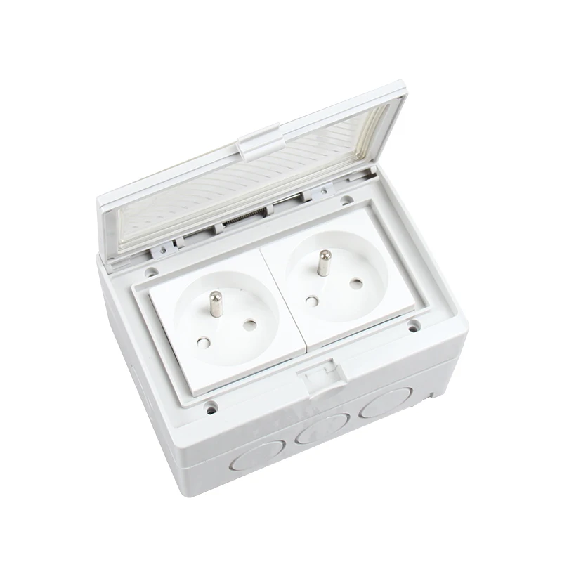 Saipwell ABS material IP55 waterproof French Style Wall Socket 20A 110-250V SP-2FR 2 Gangs / Ways | Обустройство дома