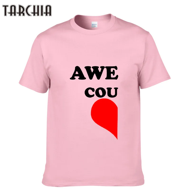 TARCHIA мужские футболки AWE COU Men'S с коротким рукавом и круглым вырезом летние топы