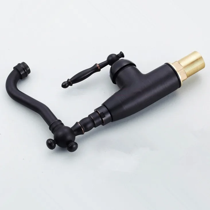 Смесители для раковины черный античный латунный Ретро смеситель в ванной